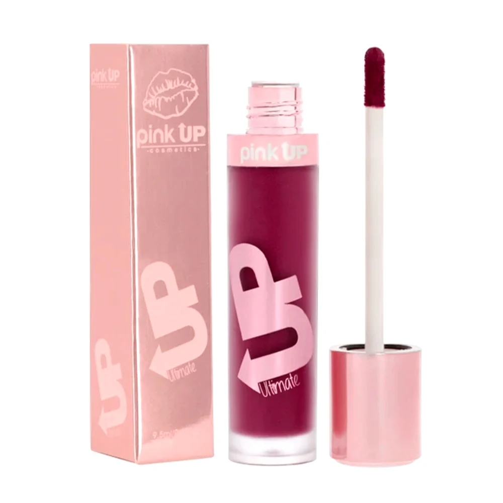Labial líquido pink up con efecto mate en tono plum, 9.5ml / pkum07