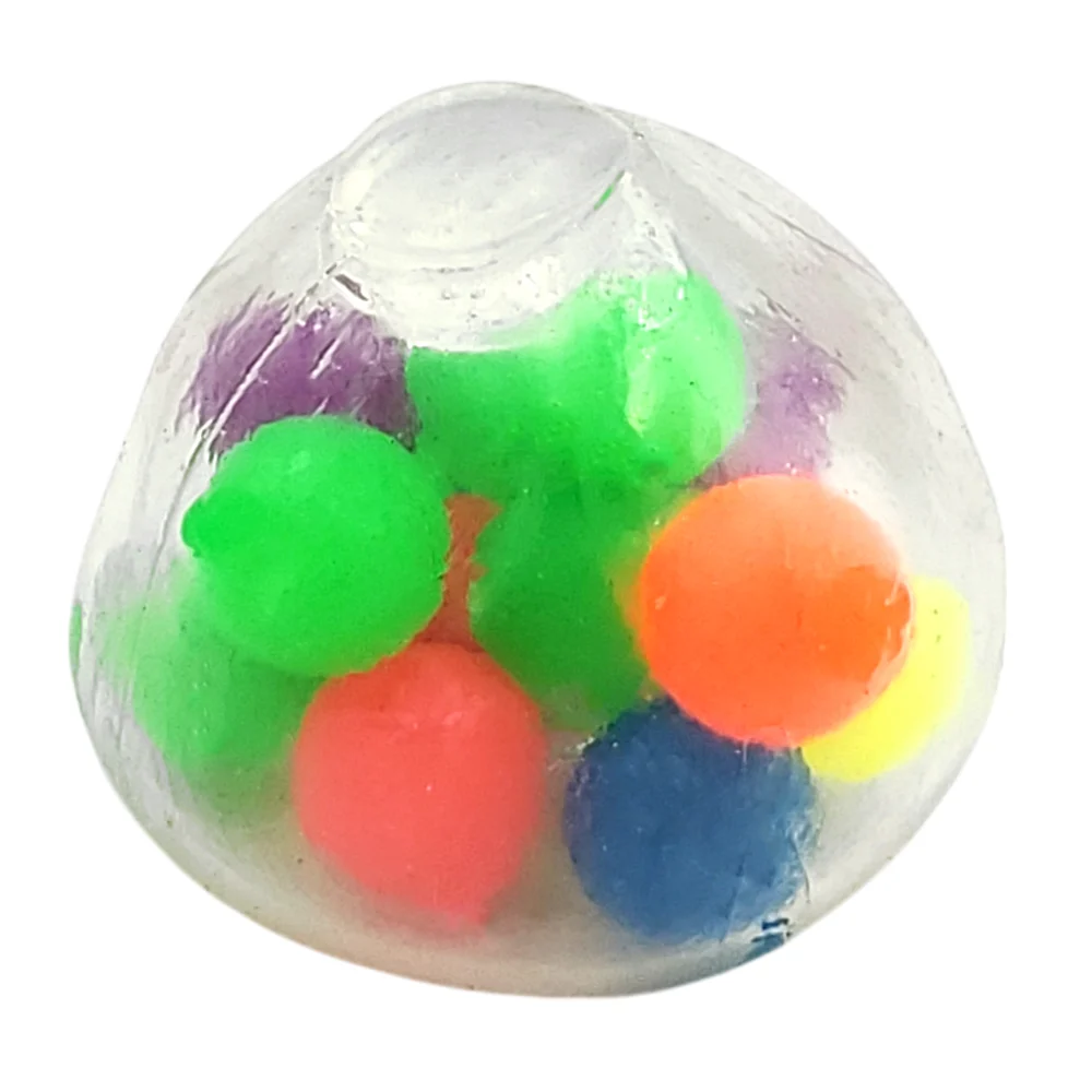 Squeeze - mini pelota antiestrés transparente con bolitas de colores