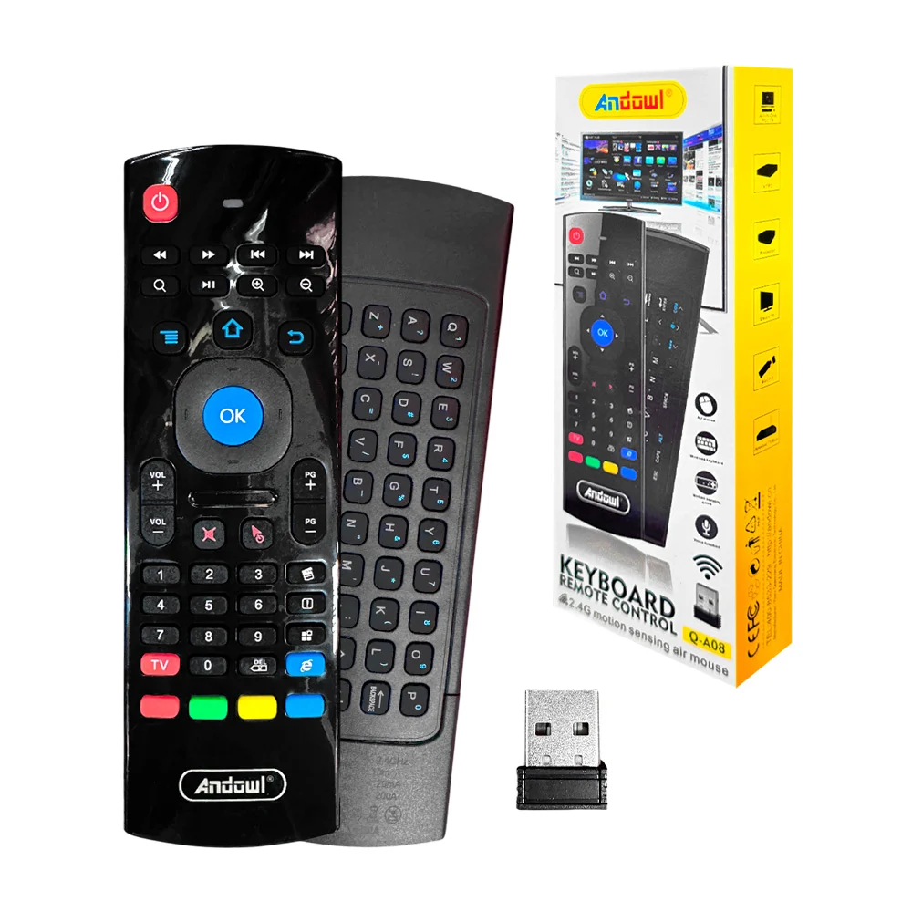Control remoto compatible con smart tv + teclado qwerty conexión inalámbrica