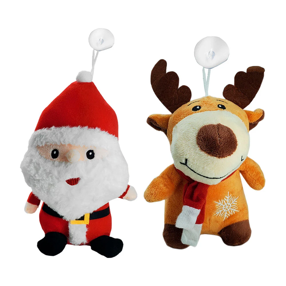 Peluche afelpado personajes navideños reno, santa, mono de nieve + ventosa