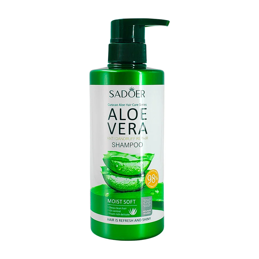 Shampoo sadoer con extracto de aloe vera para reparar el daño del cabello, 500ml