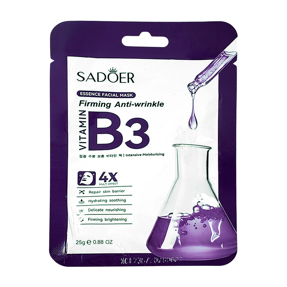 Mascarilla facial anti arrugas sadoer con extracto de vitamina b3, 25g / sd39798