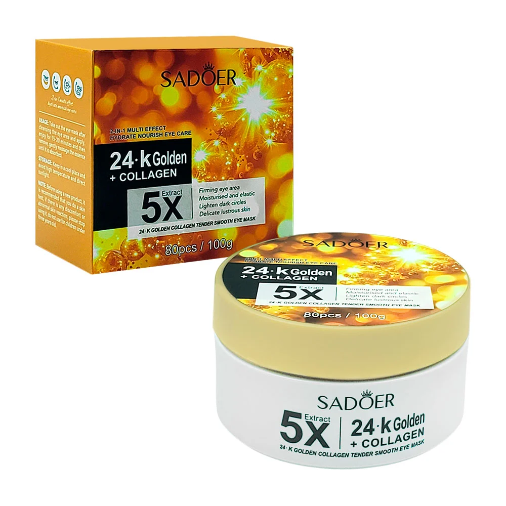40 pares de mascarillas sadoer para los ojos con colágeno y extracto de oro 5x