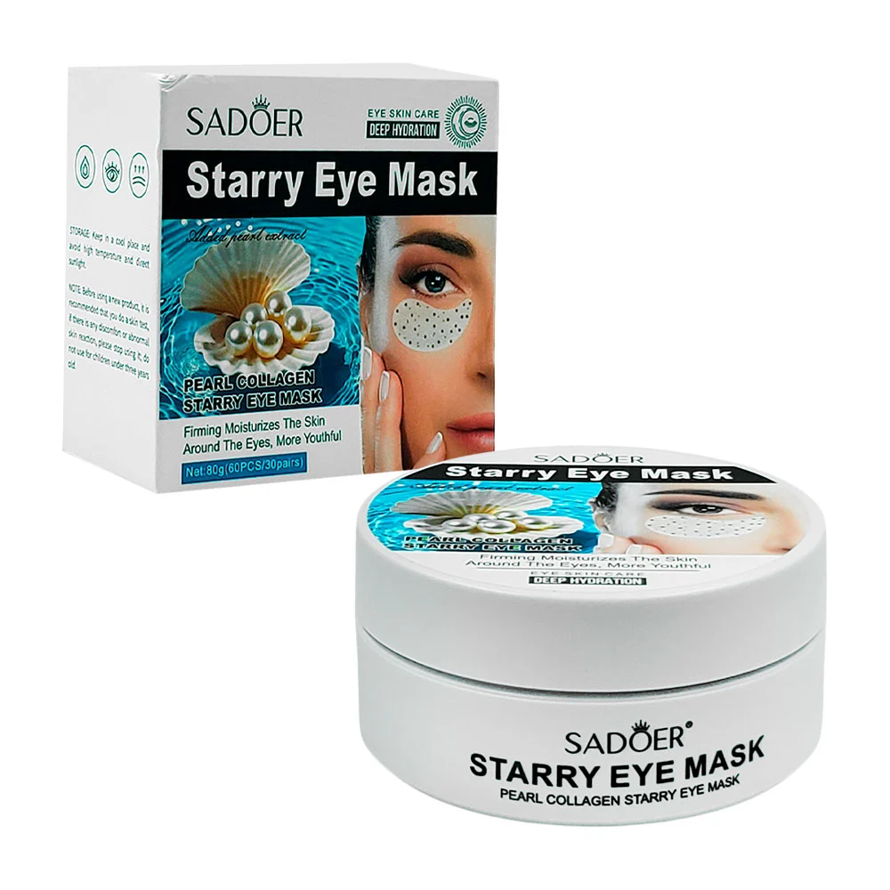 30 pares de mascarillas sadoer para ojos con extracto de colágeno y perla