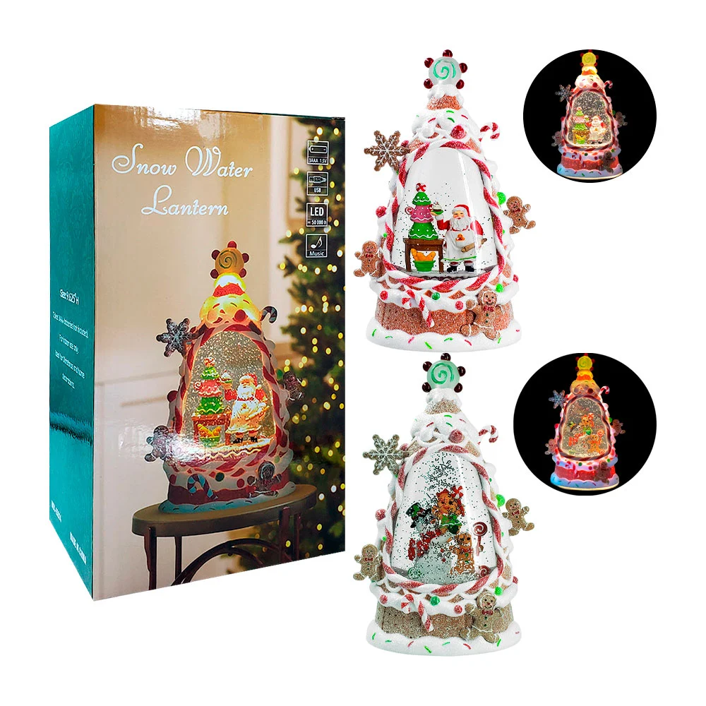 Adorno musical con detalles de bastones de caramelo y figura encapsulada