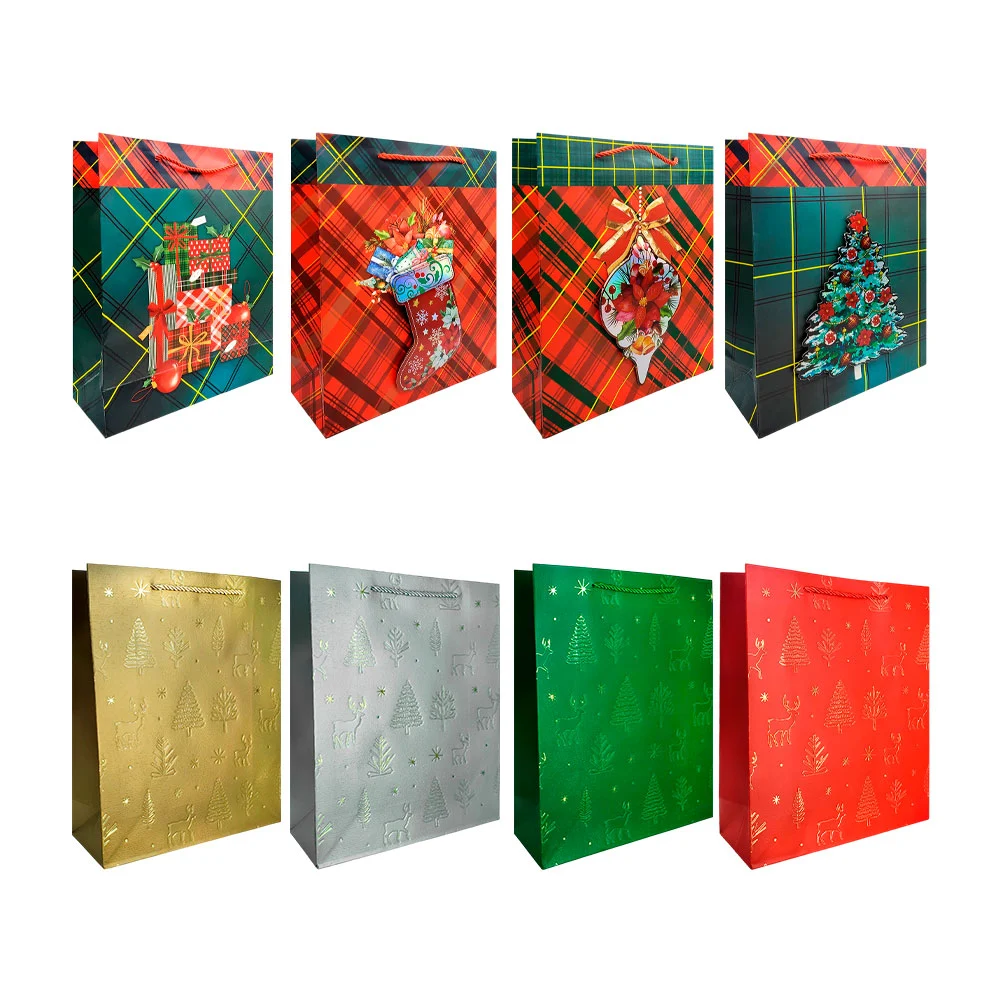 Bolsa de regalo con diseño navideño 3d o con detalles dorados, variedad de modelos / ym-s-1874 / sm1742m / sdld-374b
