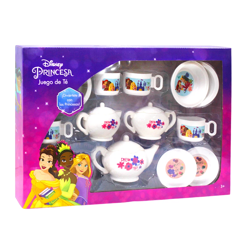 Juego grande de té infantil con estampado de princesas animadas