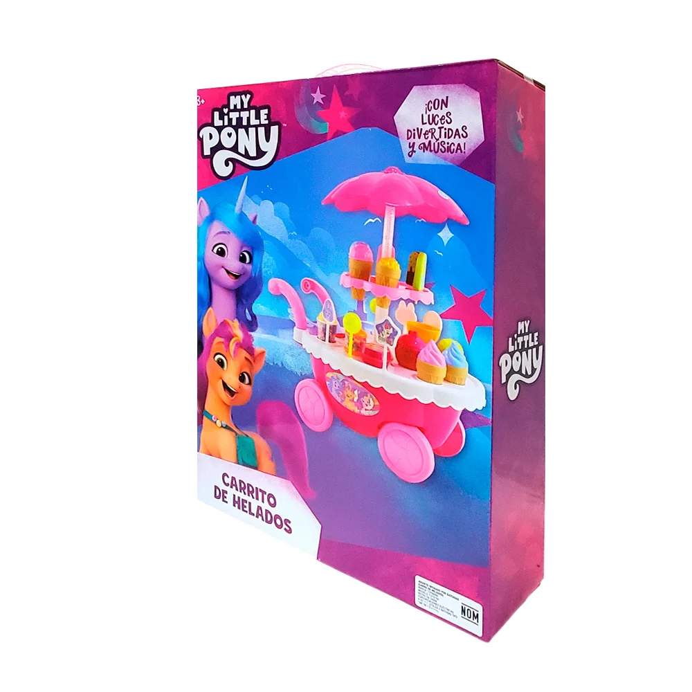 Mini carrito de helados de plástico con estampado de my little pony y accesorios