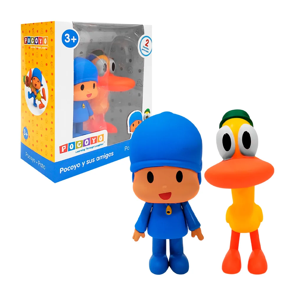 Blíster de dos figuras / juguetes de plástico en forma de Pocoyo y Pato