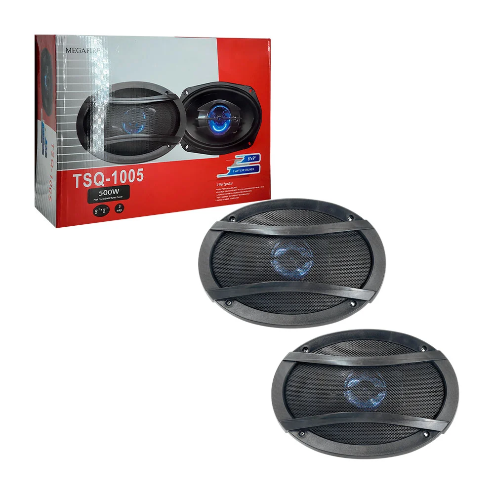 Altavoz megafire de 3 vias con potencia de 500w para automovil, 6x9in / tsq-1005