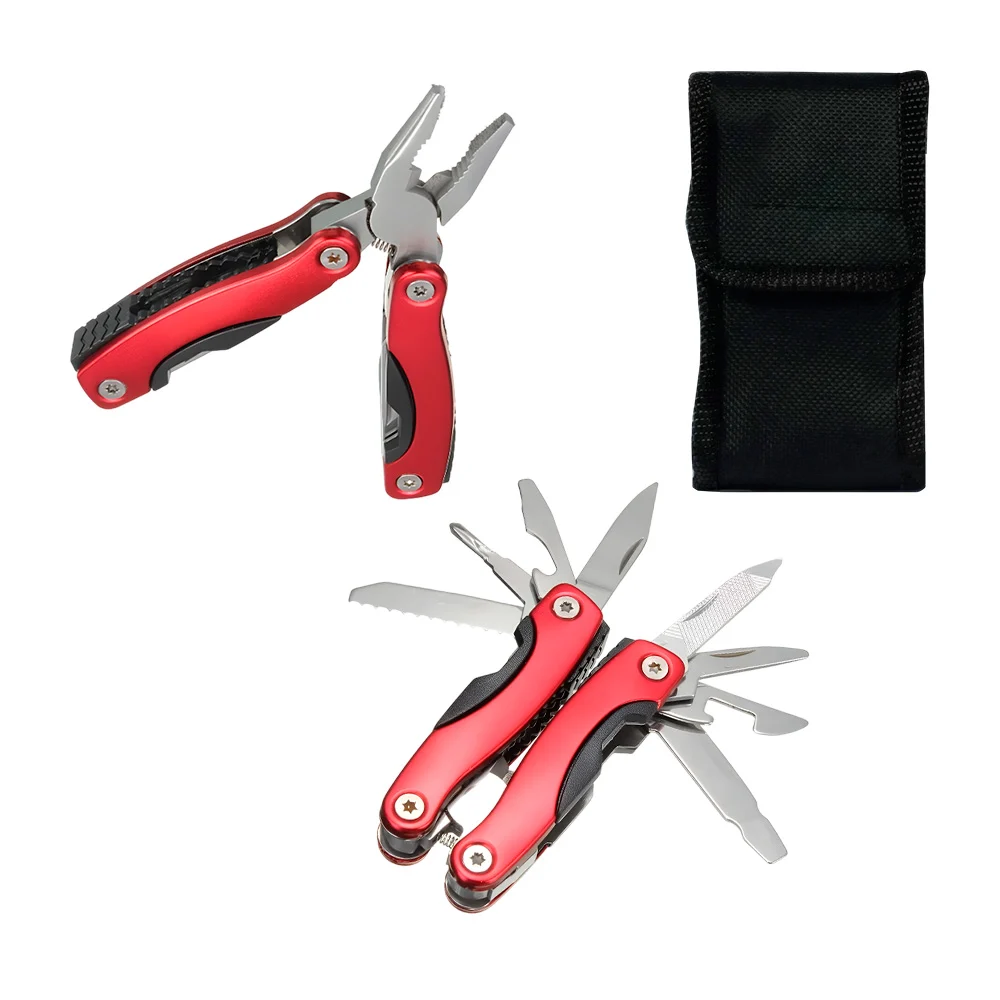 Pinzas multiherramienta plegable con navajas y desarmadores + estuche / w-3501