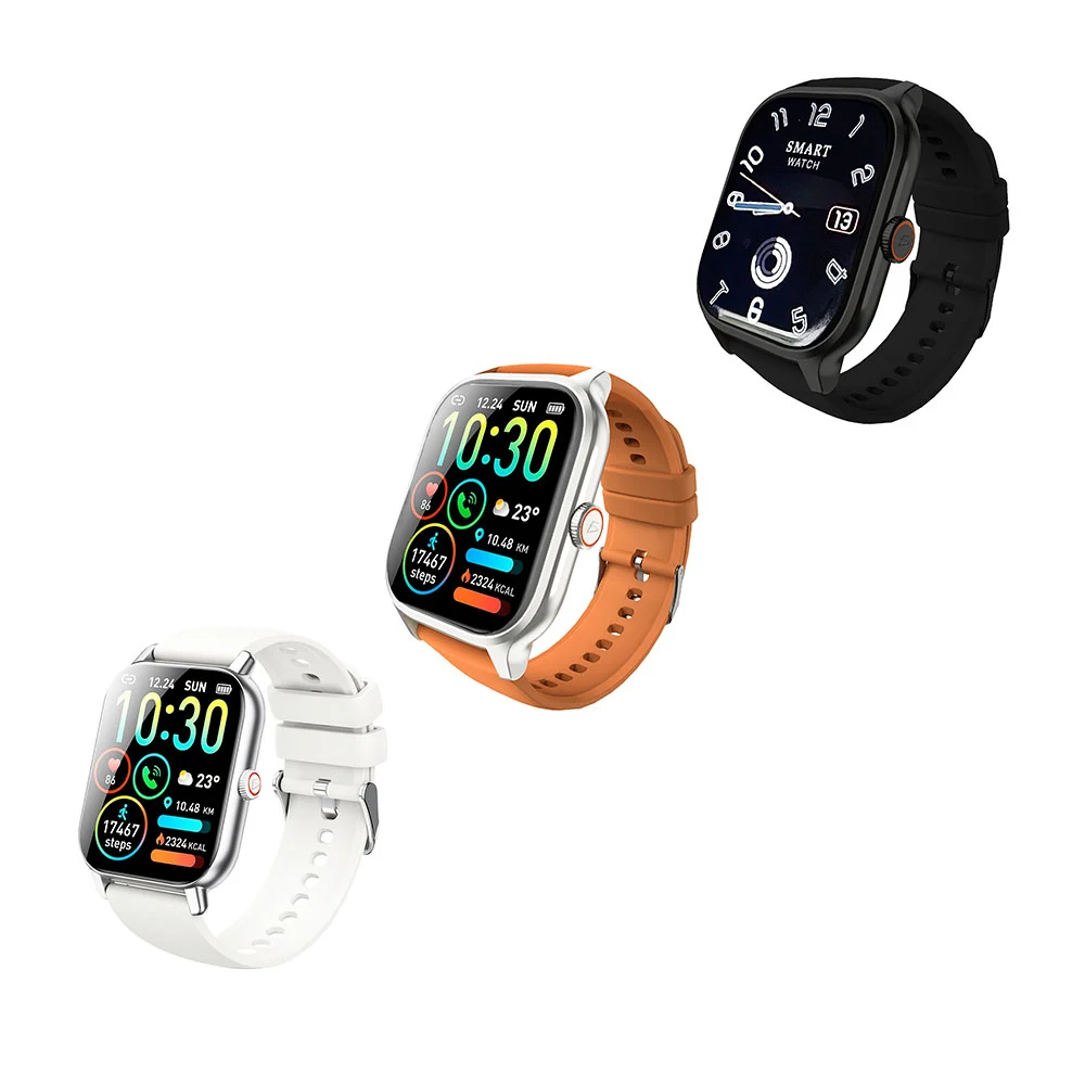 Reloj smart watch cuadrado con correa de silicon + cargador, variedad de colores / wch.ec99