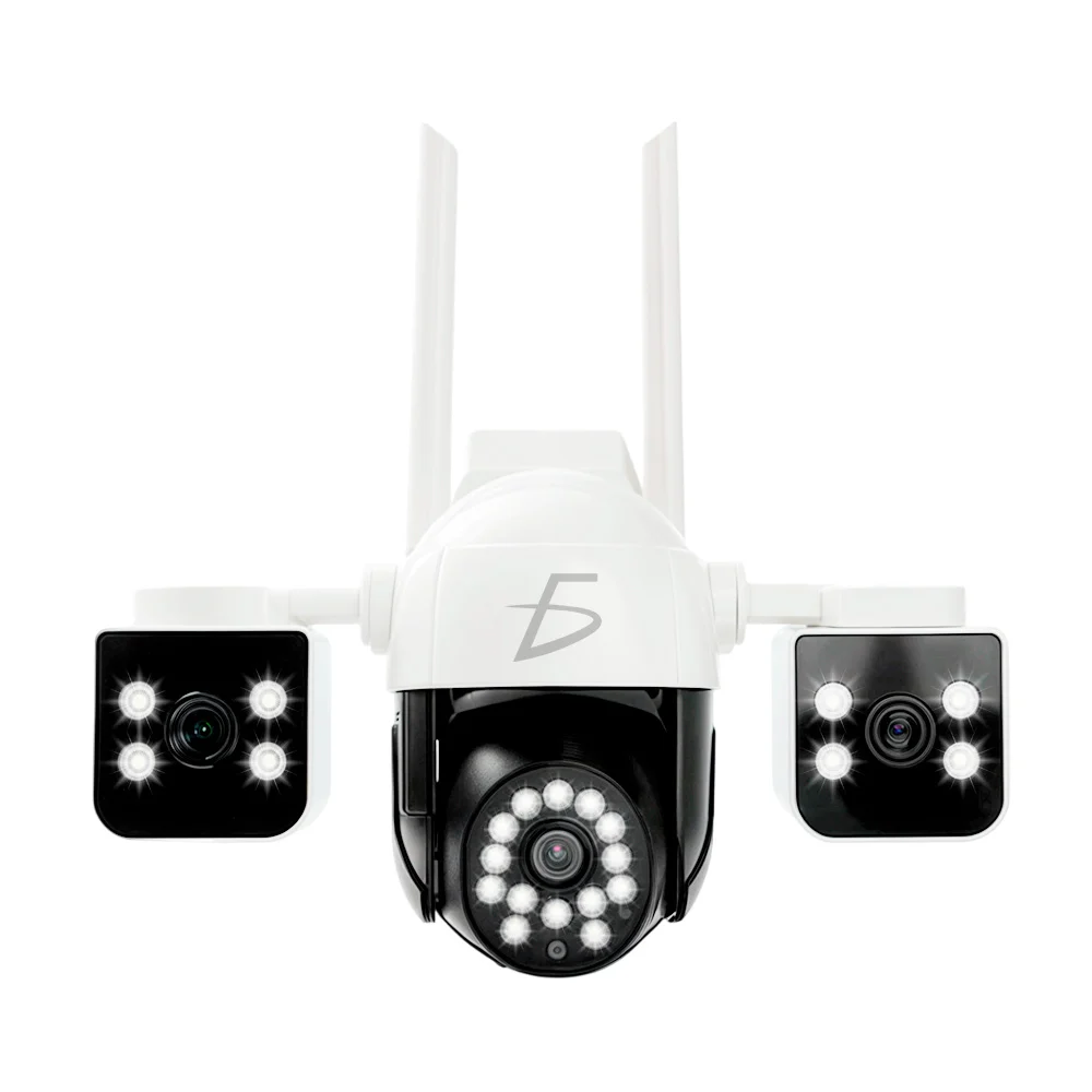 Cámara de seguridad con wifi, 3 lentes,...