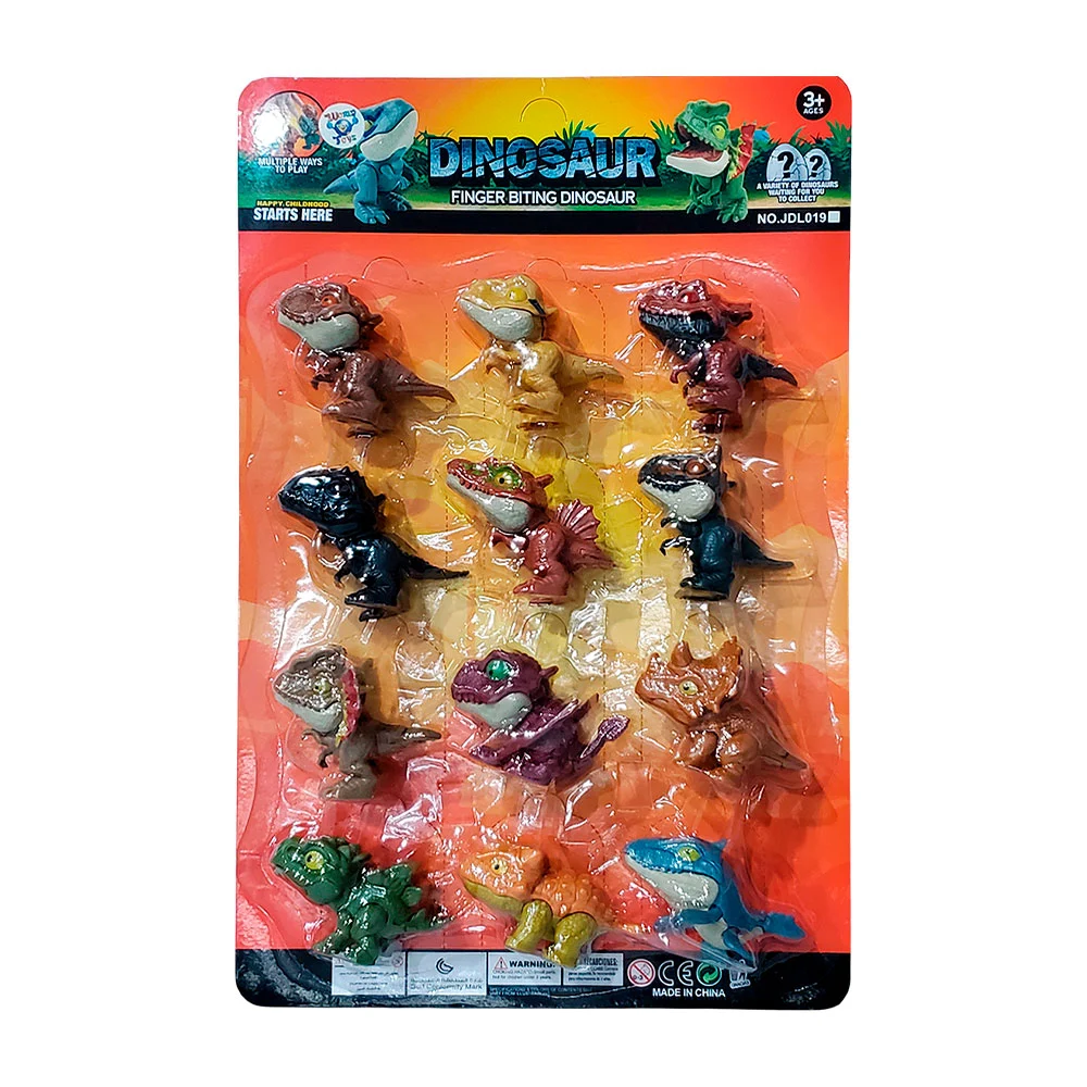 Blíster con 12 dinosaurios mordelones de dedos, variedad de modelos / dinosaur