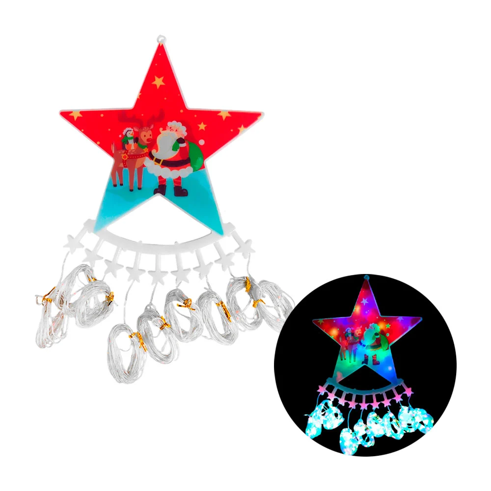 Adorno decorativo led en forma de estrella estampada con mini series de cascada