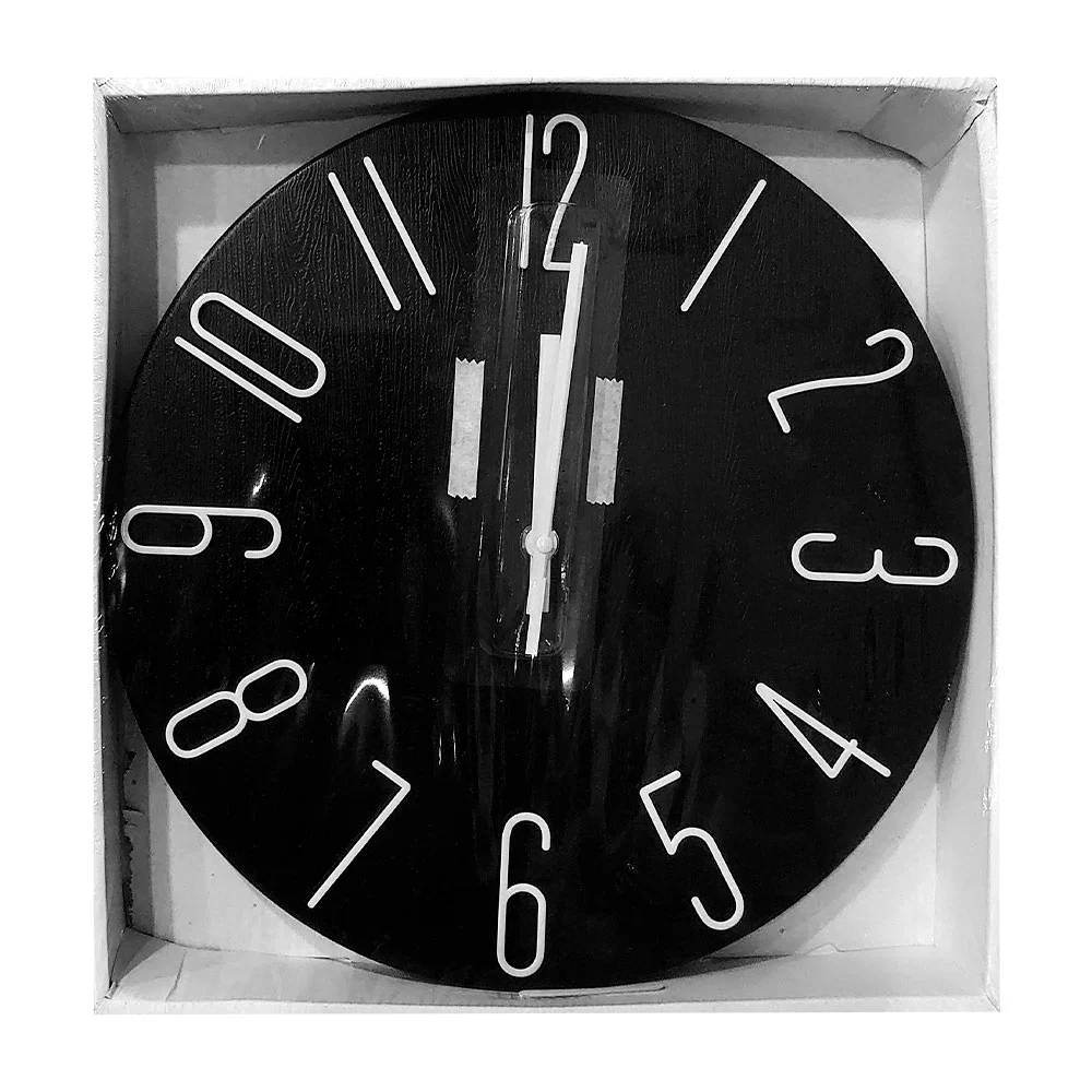 Reloj redondo con diseño moderno tipo madera para la pared, 30cm / yc033811