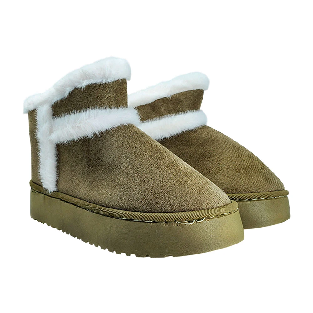 Botas con suela alta y detalle afelpado,...