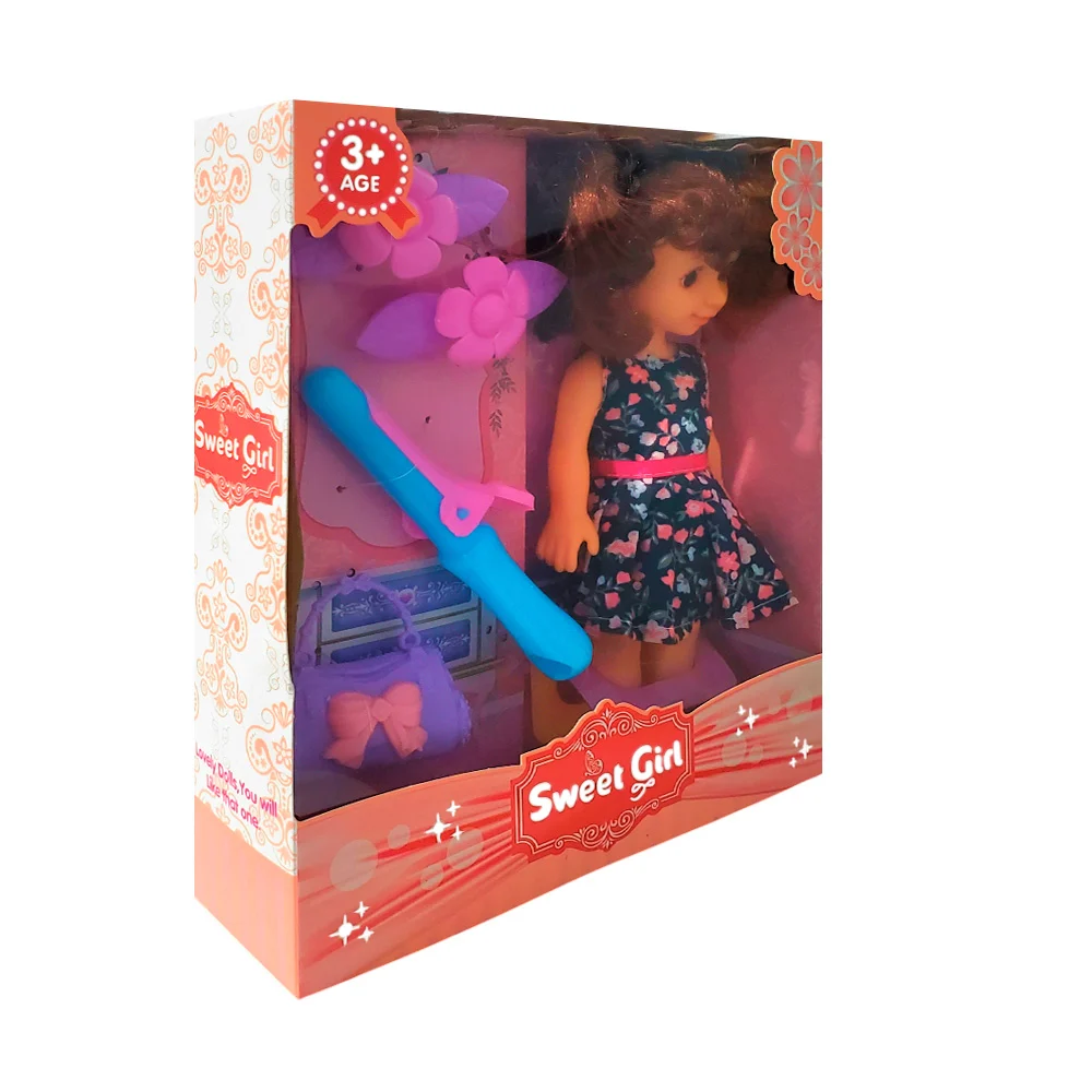 Muñeca sweet girl con accesorios de cabello y bolsa / baby so lovely / yh1222
