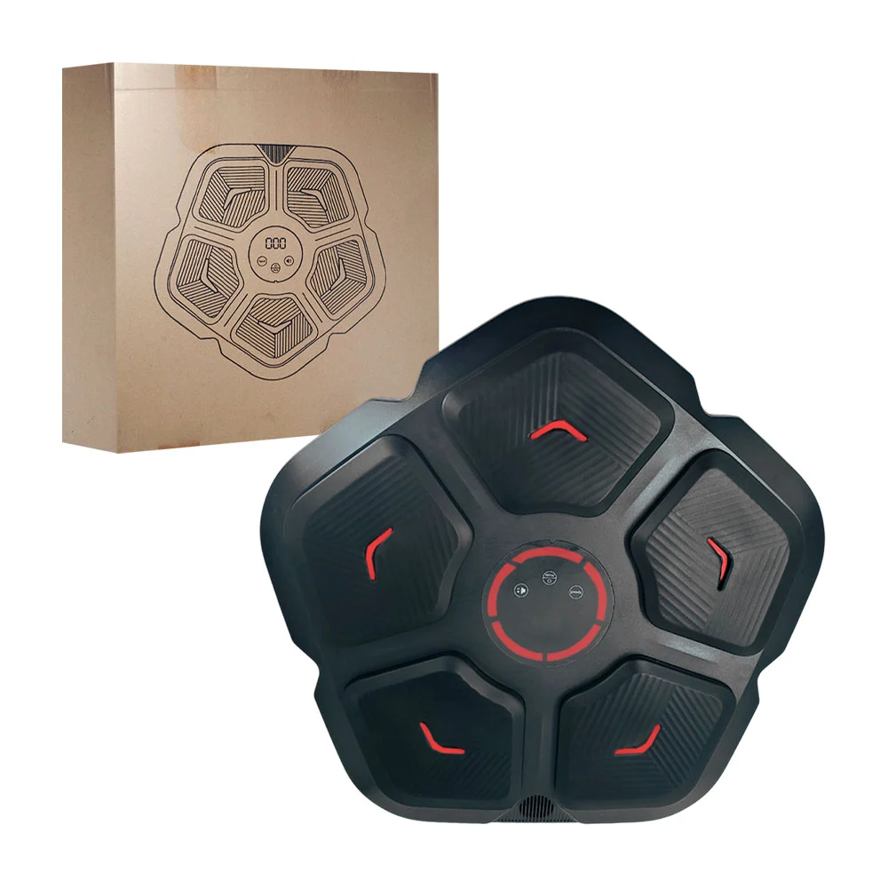 Maquina de boxeo en forma de pentágono con luz y sonido + par de guantes / yk-12