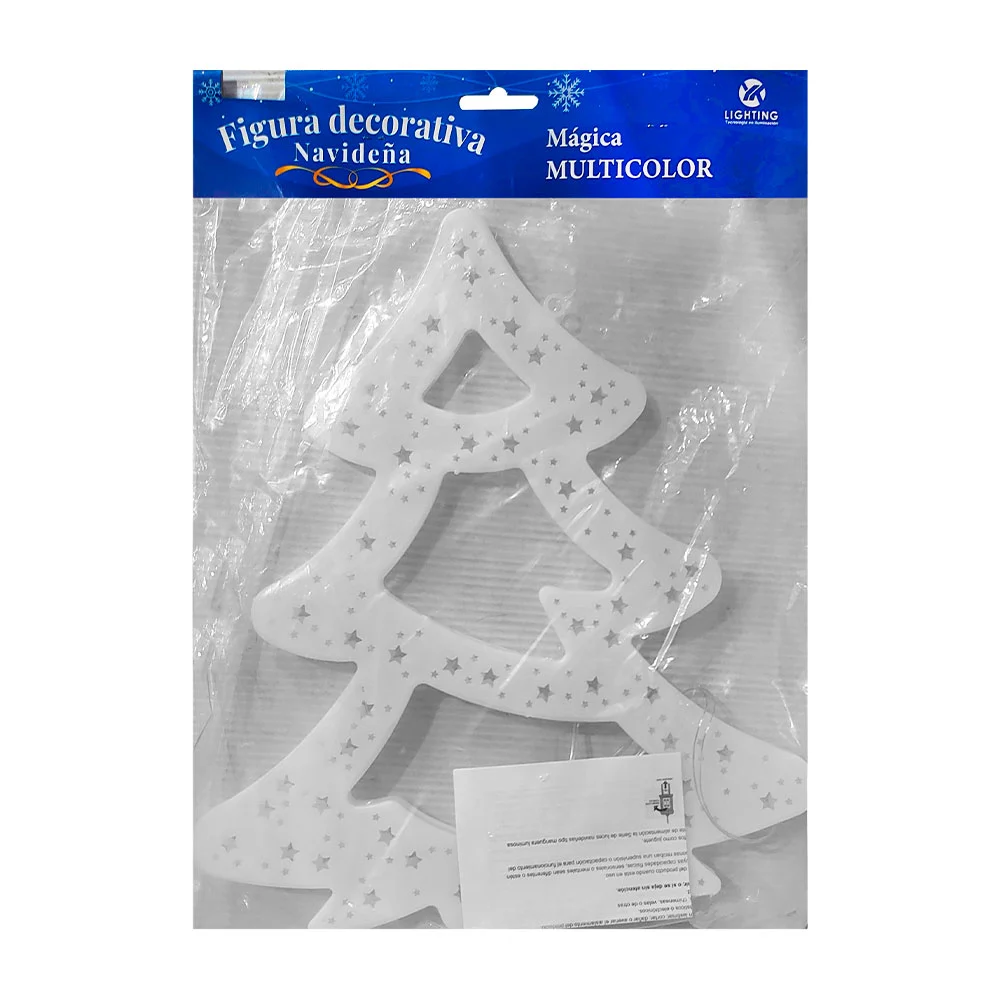 Figura decorativa navideña, led, en forma de árbol navideño con mini estrellas