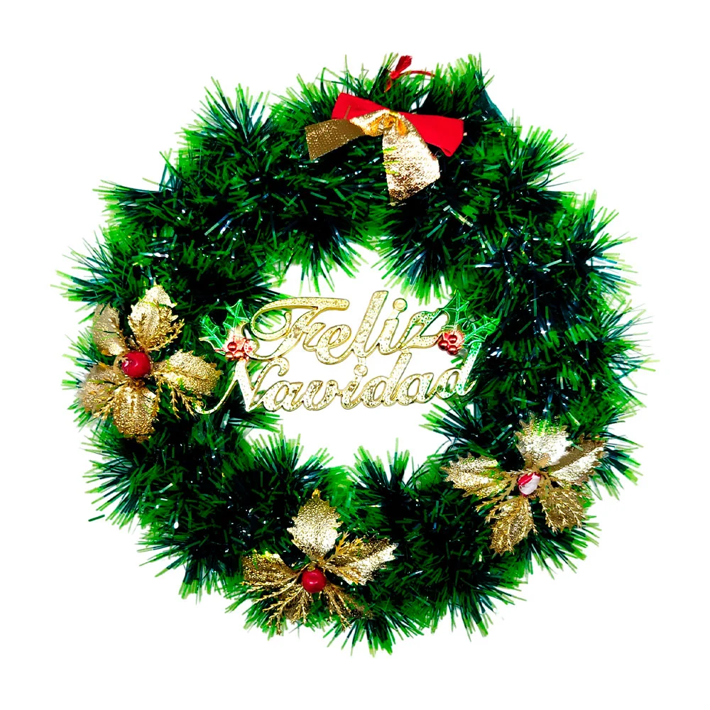 Corona colgante para decoración navideña con letrero de feliz navidad / yt133245