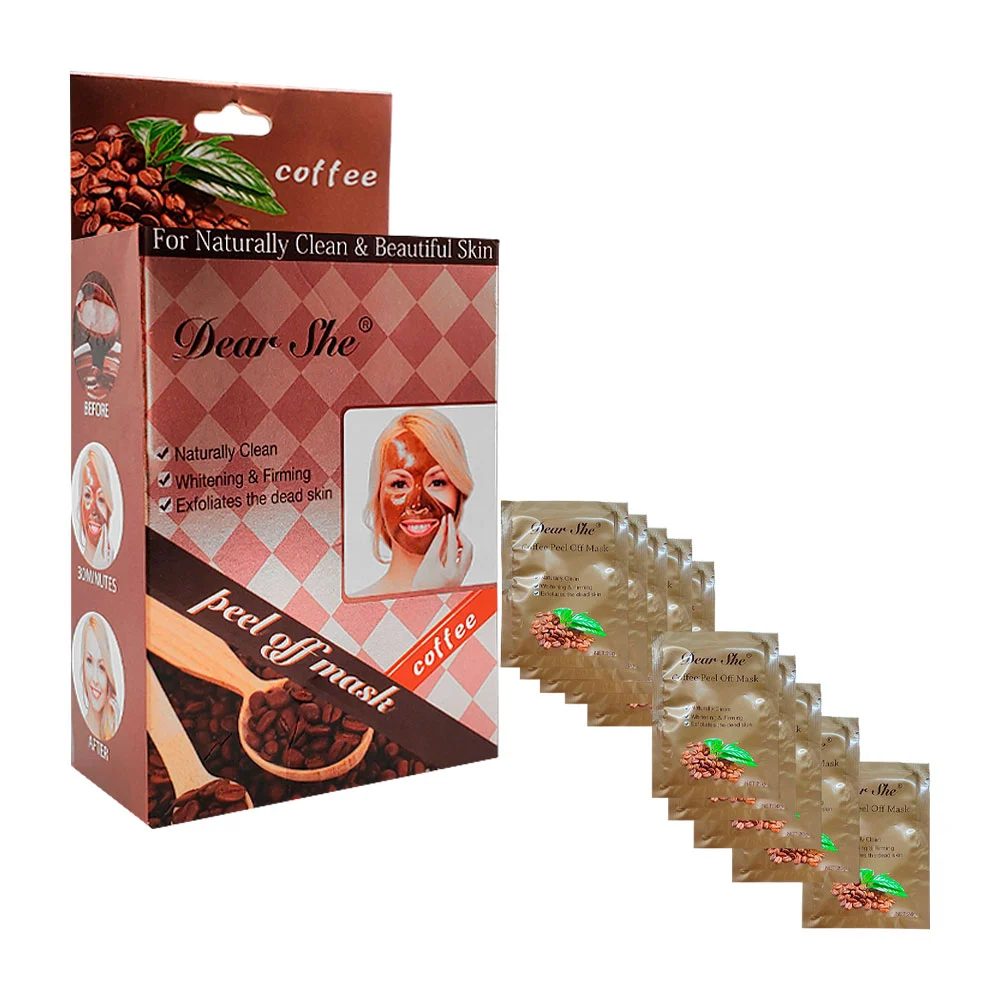 Caja con 10 mascarillas Dear she con extracto de café / z069
