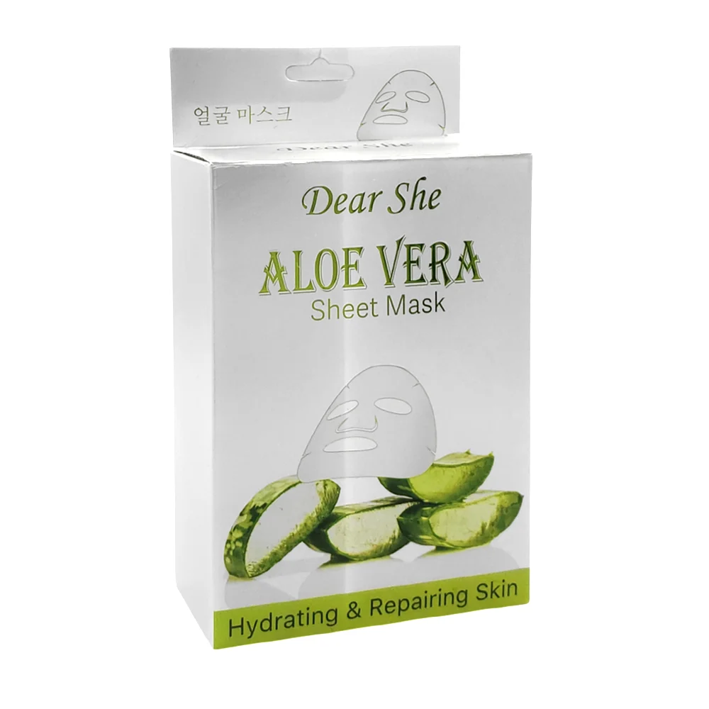 Caja con 10 mascarillas de aloe vera para hidratar y reparar la piel / z608