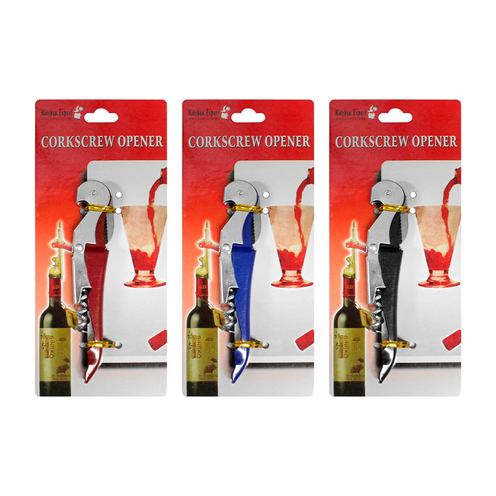 Destapador - sacacorcho 3 en 1 de acero inoxidable con mango de plástico, variedad de modelos / zh036 / corkscrew opener