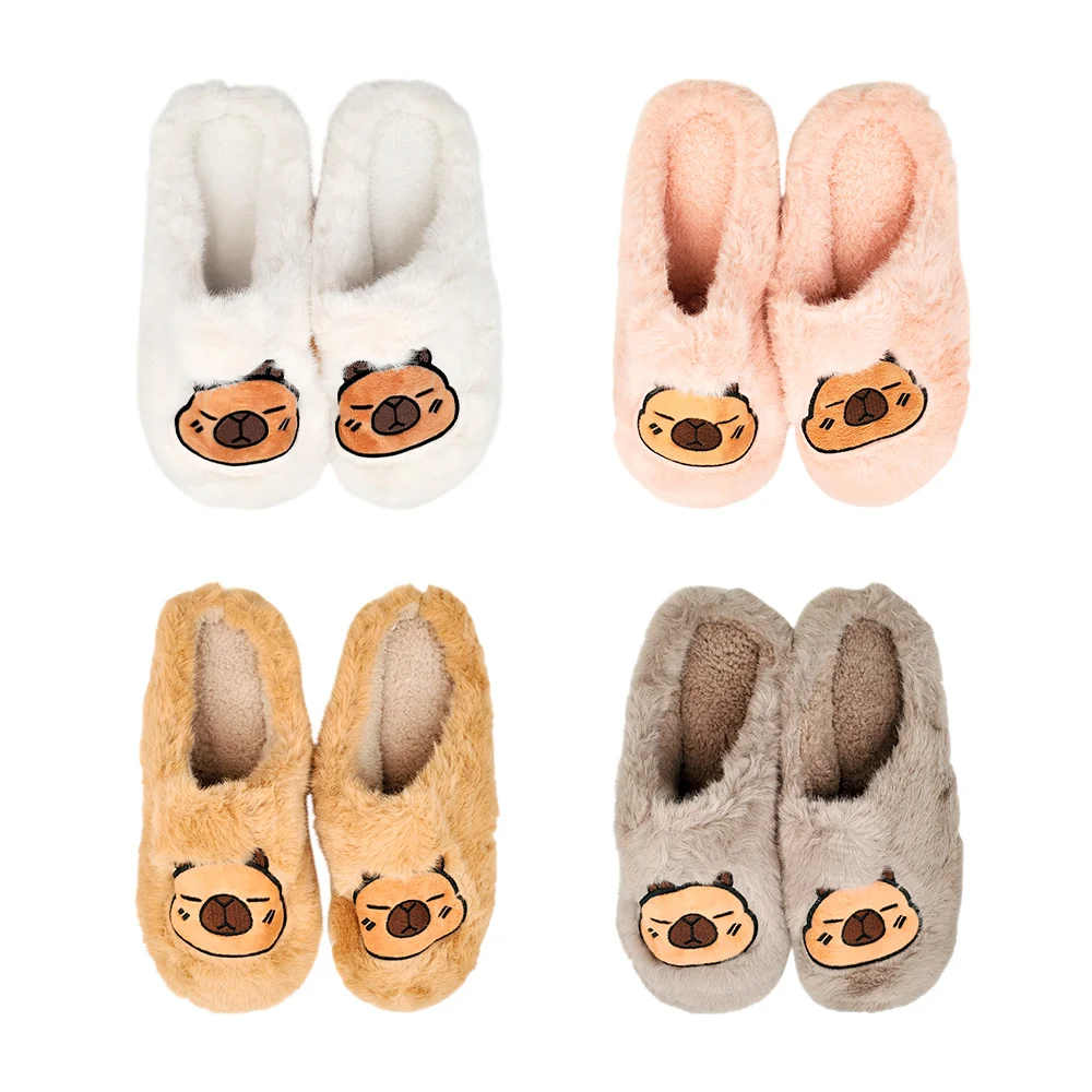 Pantuflas afelpadas con diseño de capib...
