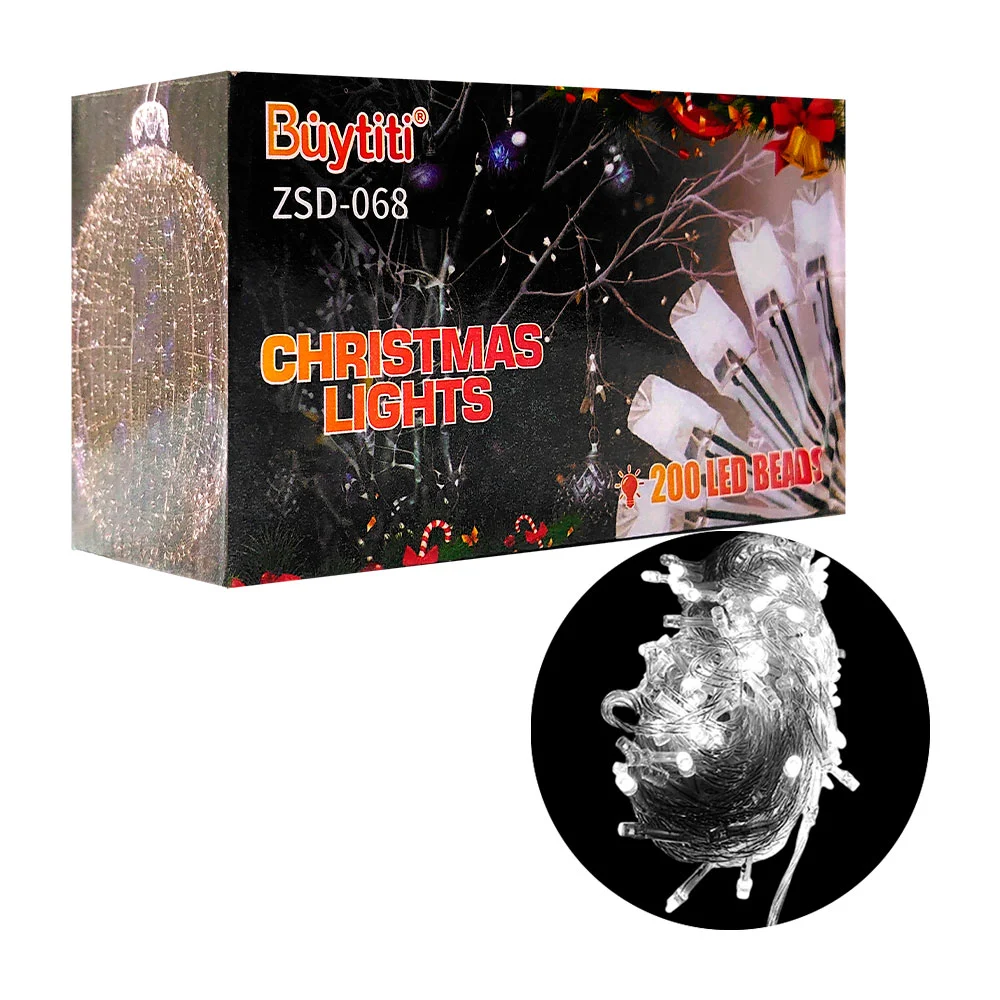 Serie con 200 leds navideñas blancas con cable transparente / ZSD-68