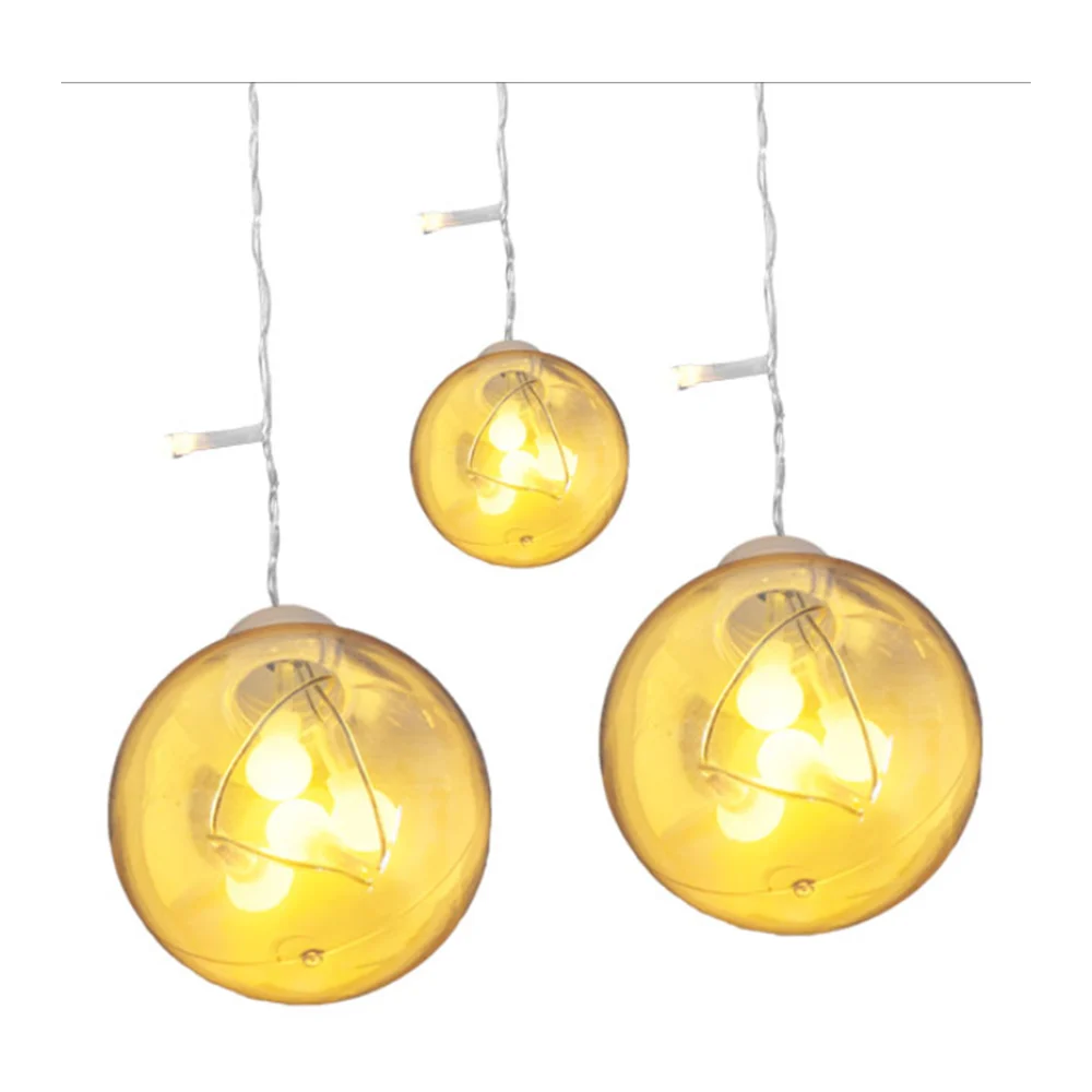 Serie guirnalda navideña decorativa de esferas con mini bolitas en tonos cálidos