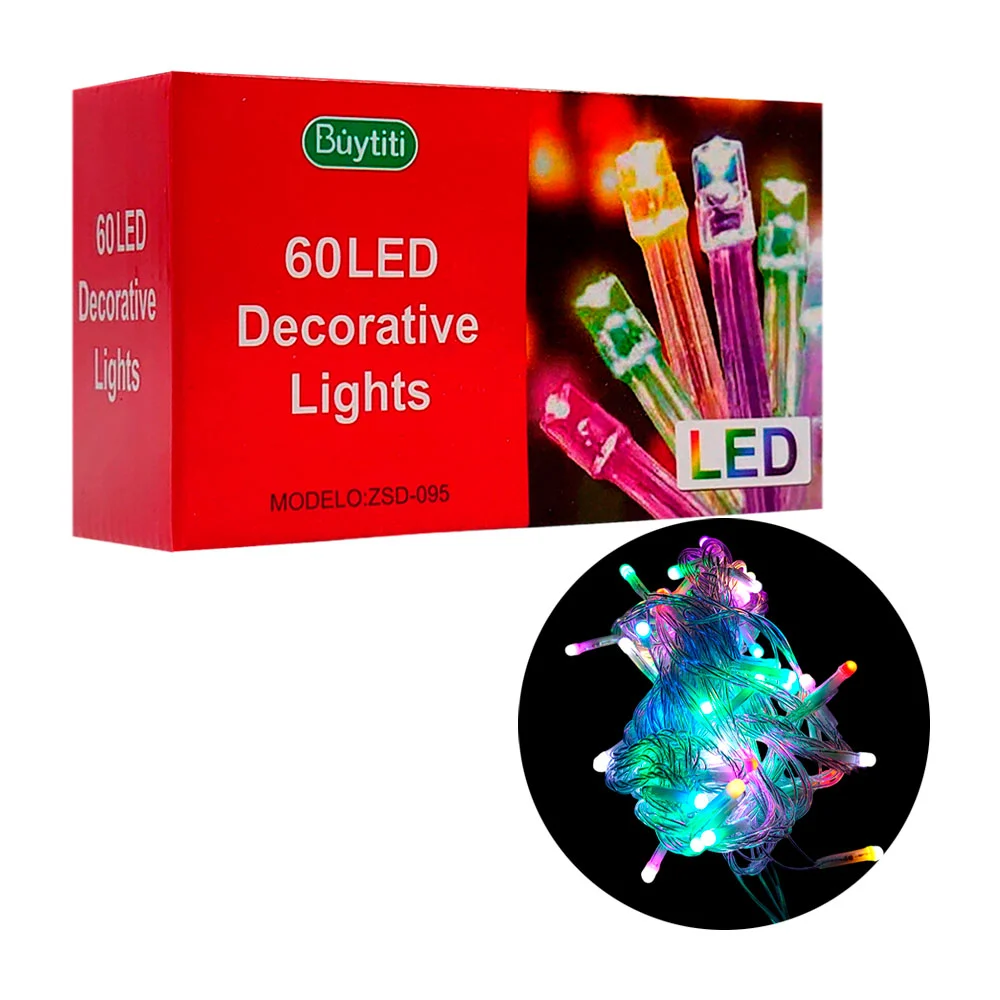 Serie decorativa con 60 mini leds multicolores / zsd-095