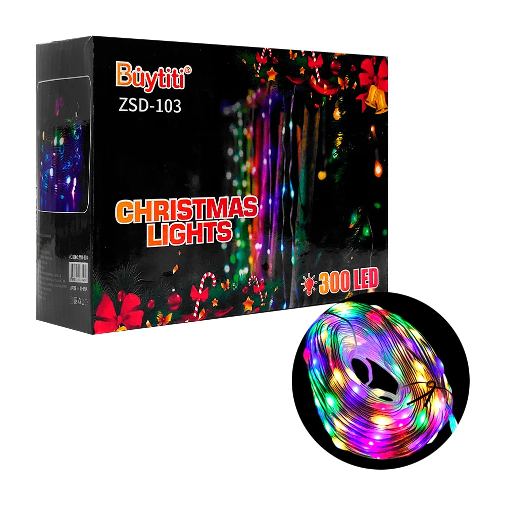 Serie de luces navideñas multicolor 300 led con cable transparente / ZSD-103