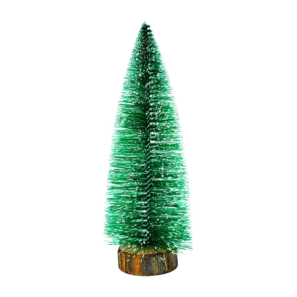 Adorno navideño decorativo en forma de pino 25cm con base de madera / zsd-315