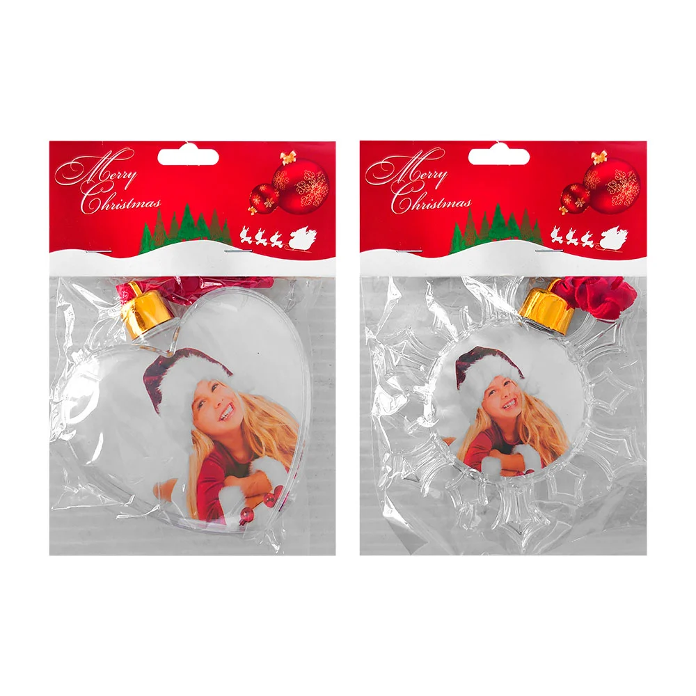 Portarretrato colgante chico con diseño de copo, esfera o corazón navideño, 10cm / merry christmas / zsd-q126 / zsd-q123