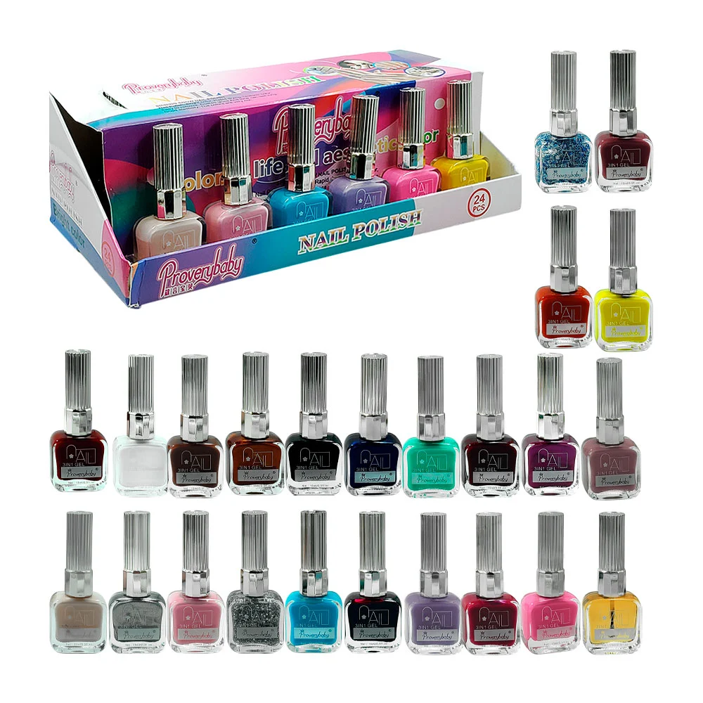 1pza Esmalte para uñas proverybaby con efecto gel 3en1 de 15ml, variedad de tonos / nail polish / zxq02769