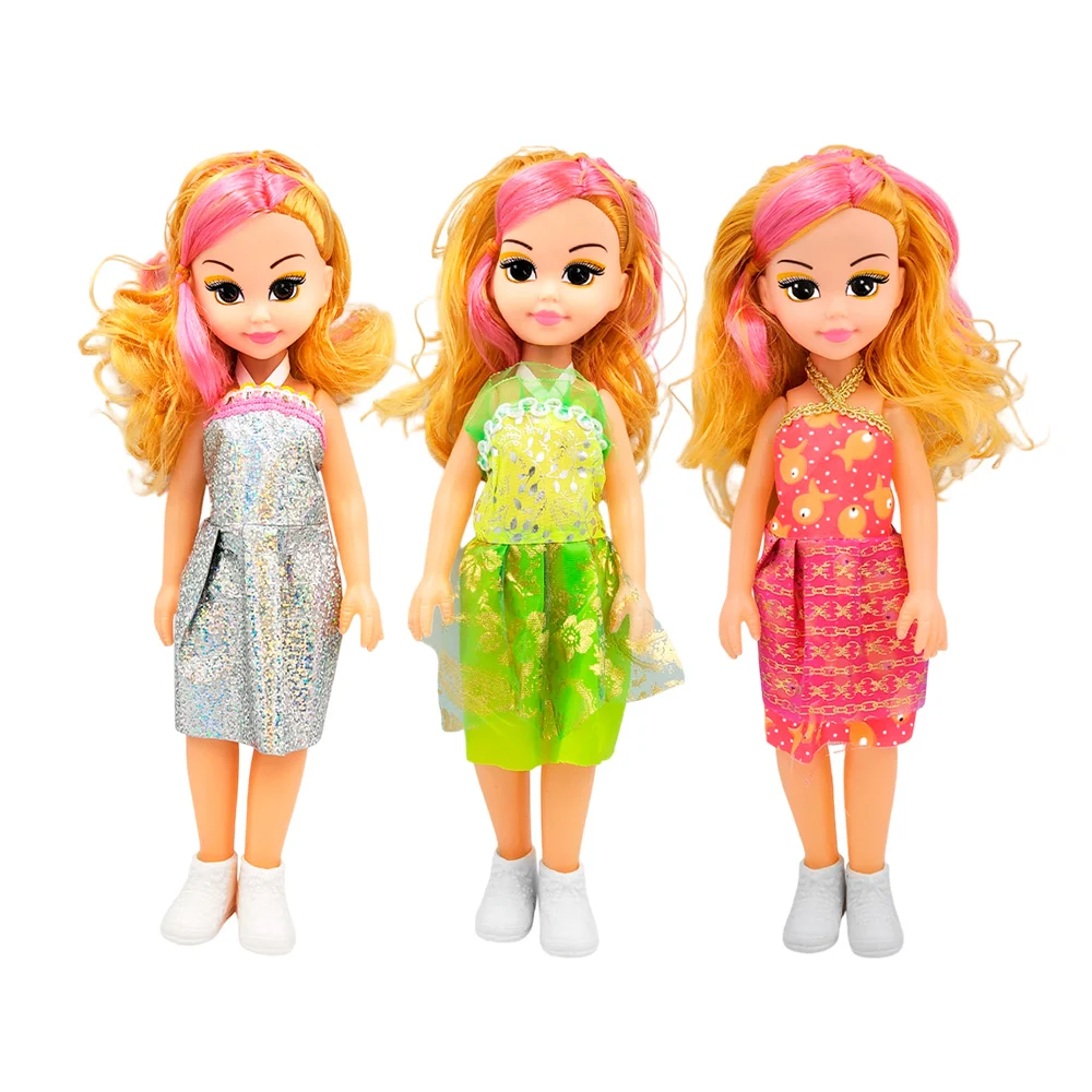 Muñeca infantil de plástico 32cm con ropa a la moda, variedad de modelos / c-037