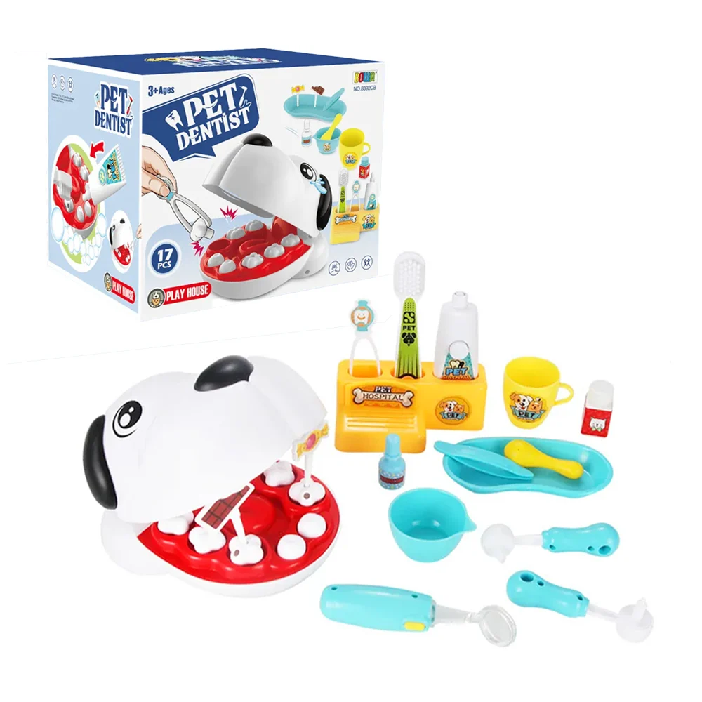 Juguete infantil interactivo con accesorios de dentista para mascotas / DP-12051