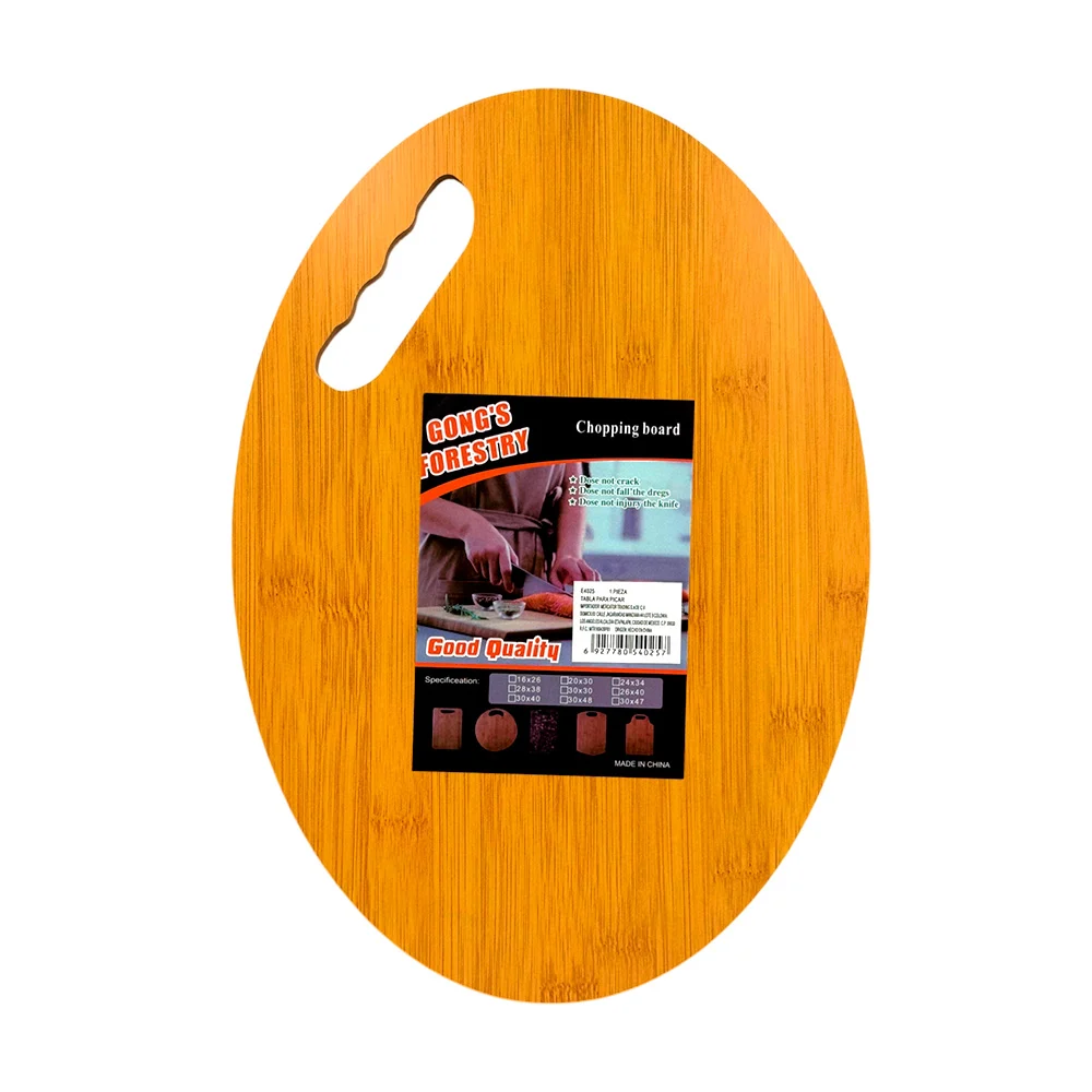 Tabla de madera para picar ovalada, 34x25cm / E4025