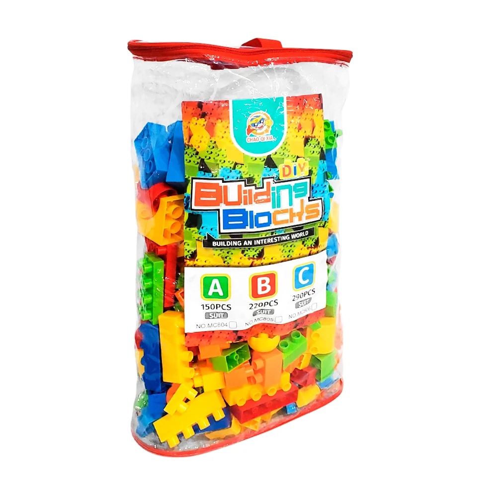 Paquete grande con 220 bloques armables de plástico, variedad de colores / mc805