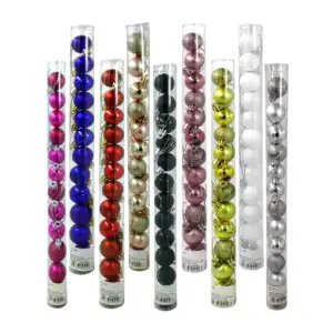 Tubo con 12 mini esferas navideñas de 2.5cm, variedad de colores / j4…