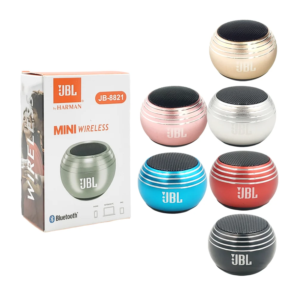 Mini bocina inalámbrica redonda, con entrada v8 y botón trasero, colores varios