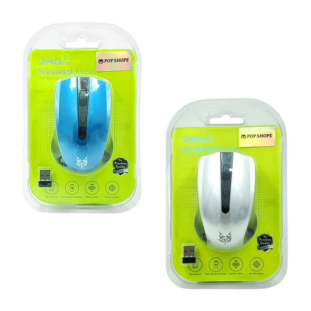 Mouse inalámbrico pop shope y mini receptor 2.4ghz, diseño ergonómico, variedad