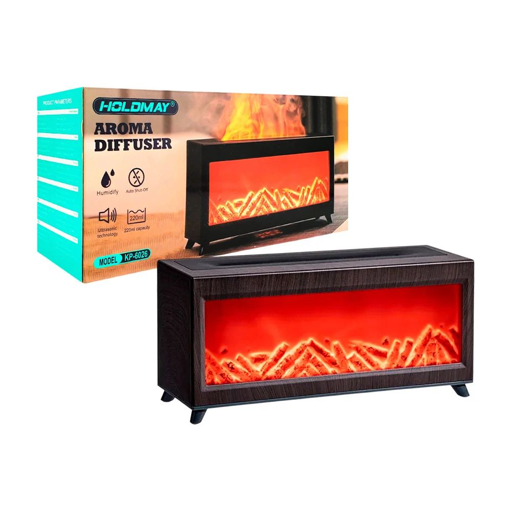 Humidificador con forma de chimenea con luz led y capacidad de 220ml / ze-2911