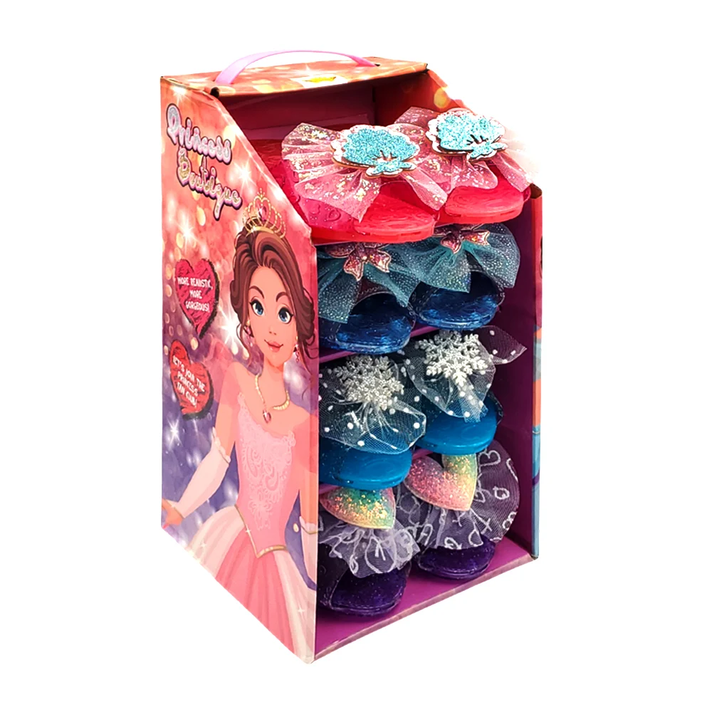 Set de 4 pares de zapatillas abiertas - tacones infantiles de plástico con luces