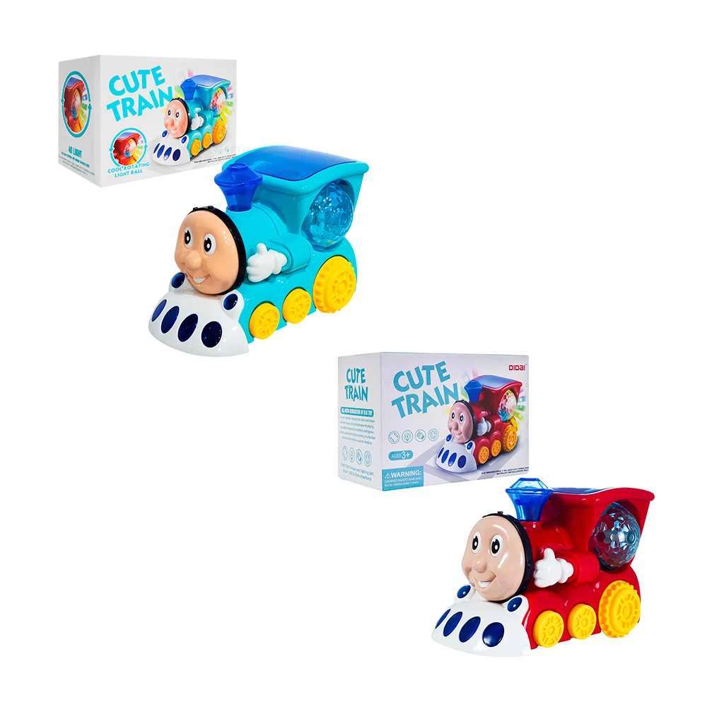 Tren móvil con bola de luces y rotación giratoria, variedad de colores / cute train / kc211324
