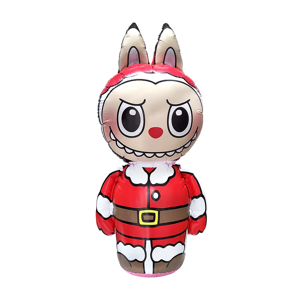 1pza Inflable de 80cm en forma de labubu navideño con iluminación led