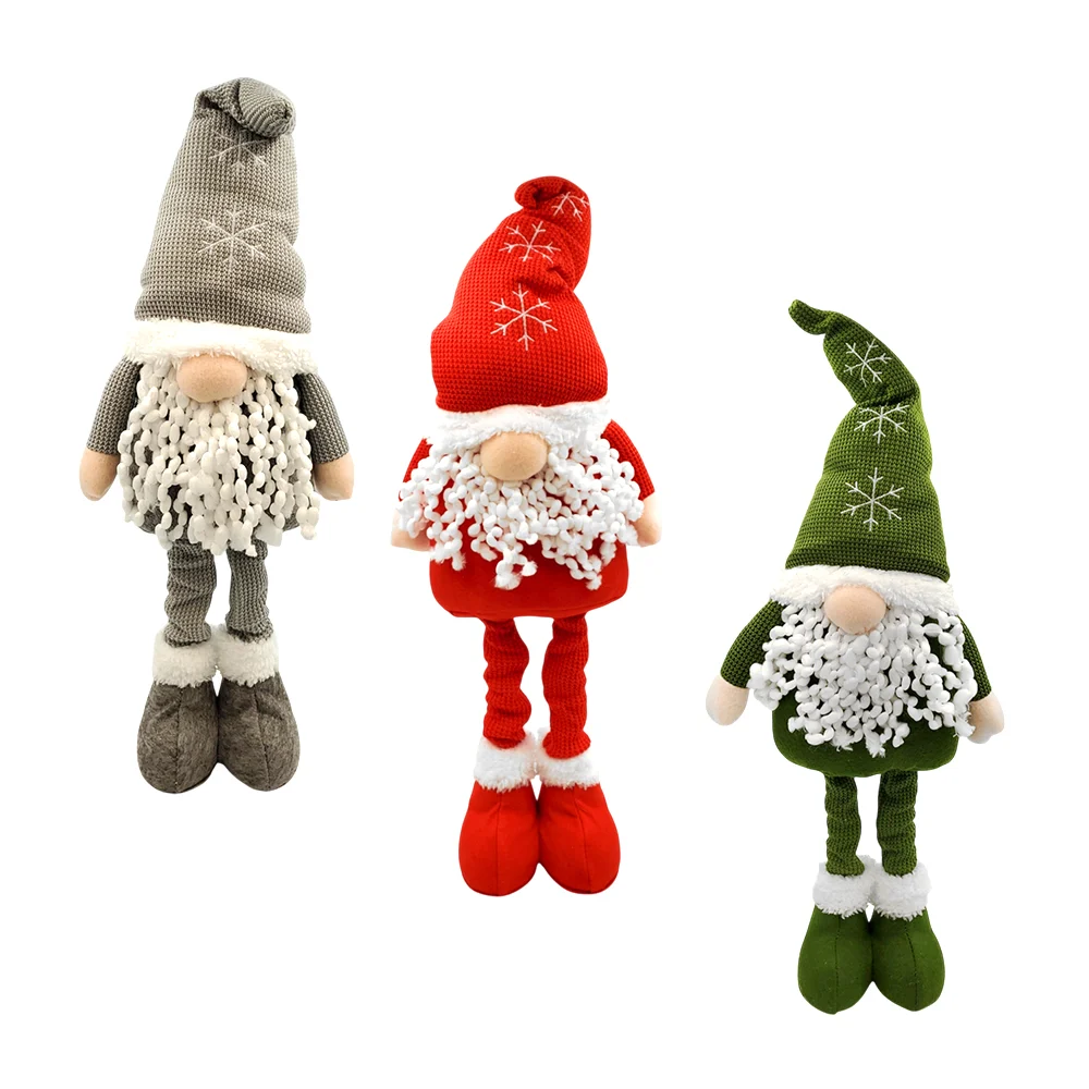 Figura decorativa en forma de santa claus con piernas alargables, colores varios