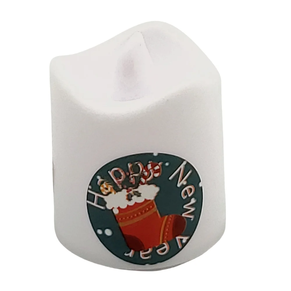 1pz mini lámpara en forma de vela luz cálida, con temática navideña, variedad
