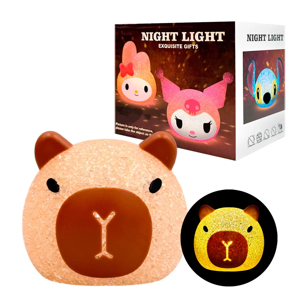 Lámpara pequeña de noche efecto cristal, pequeña de personajes animados, surtido